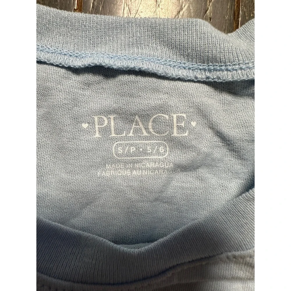 The Childrens Place Girls Light Blue Positive Vibes Era Graphic Tee Size S 5/6